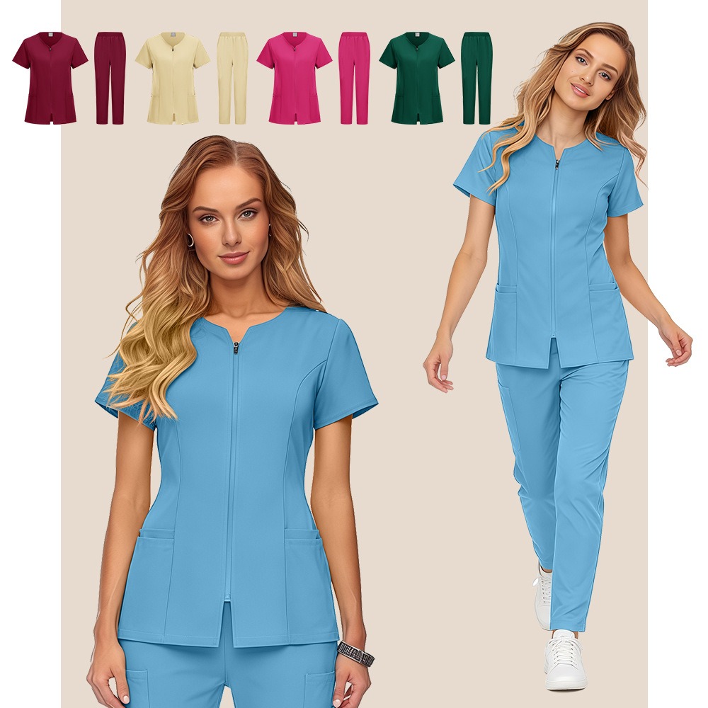 Medical Lab Coats - ชุดยูนิฟอร์มทางการแพทย์แบบขายส่ง ผ้าสแปนเด็กซ์ ยืดได้ ชุดพยาบาล ชุดสปา ชุดยูนิฟอร์มดูแลสุขภาพ