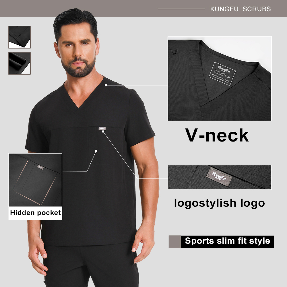 เสื้อสครับกังฟูสำหรับผู้ชาย เส - Medical Lab Uniform บทวิจารณ์และราคา