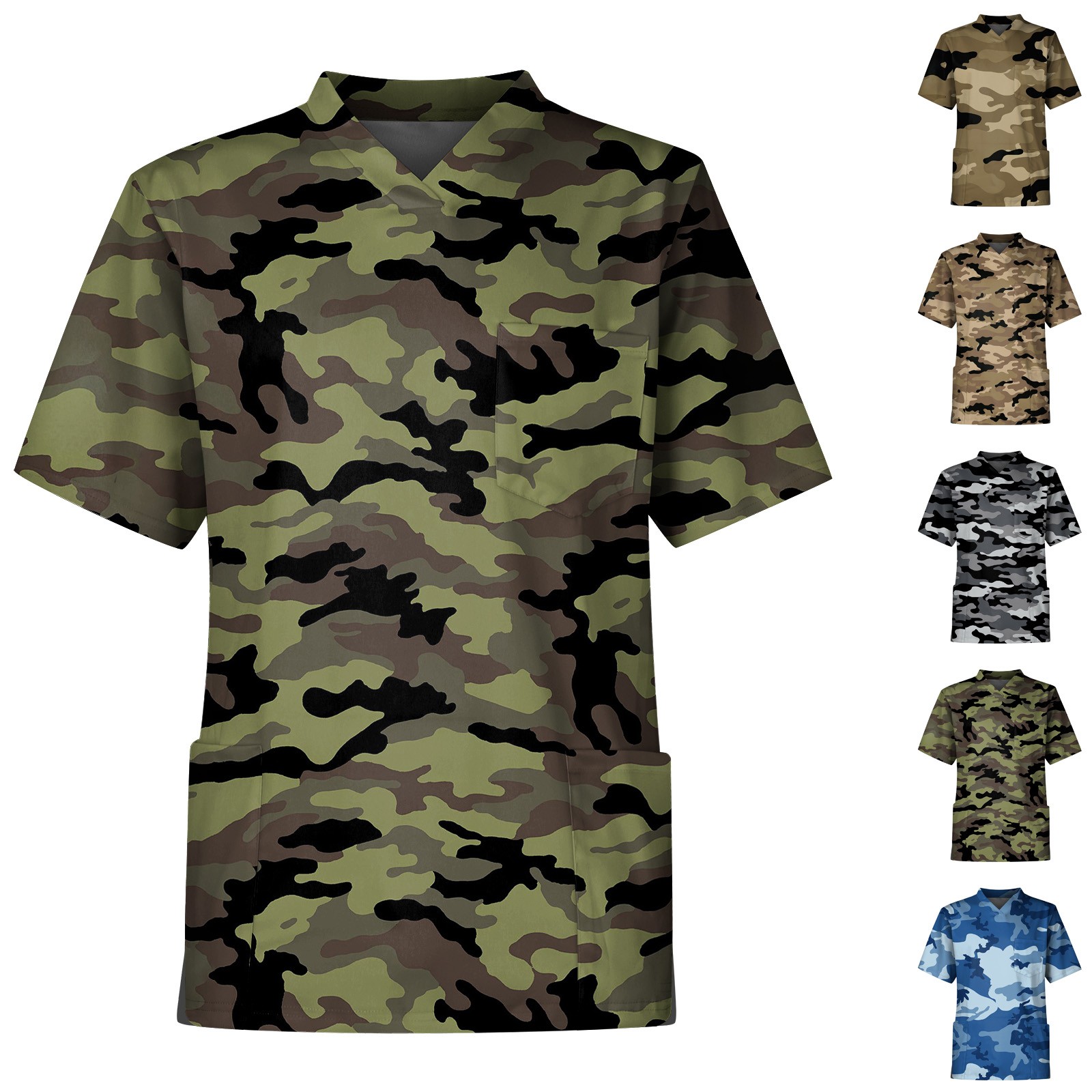 เสื้อแขนสั้นพิมพ์ลายพรางสำหรับ - Medical Lab Uniform บทวิจารณ์และราคา