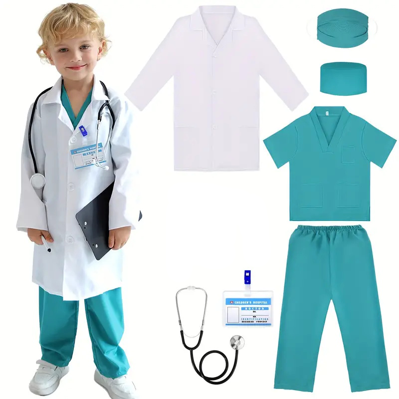 7PCS เด็กหมอพยาบาลคอสเพลย์ชุดเ - Medical Lab Coats บทวิจารณ์และราคา